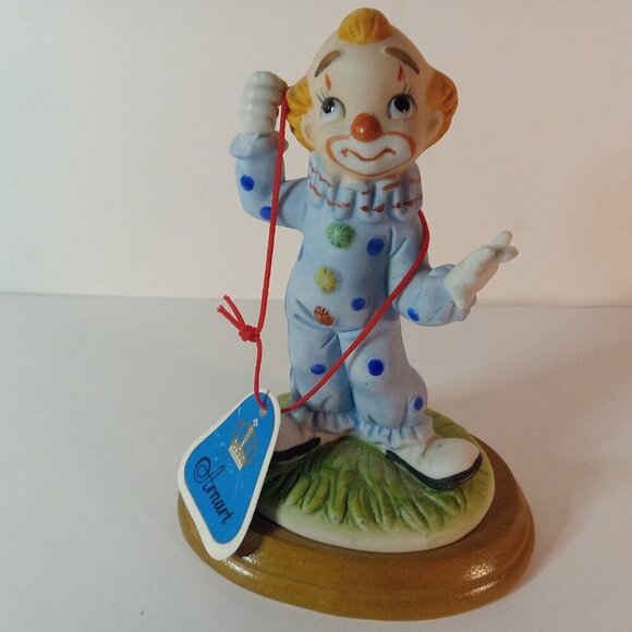 Vintage 80s ARNART  Standing Clown Figurine (missing balloons in hand) 5.5x 3 in - Picture 10 of 13